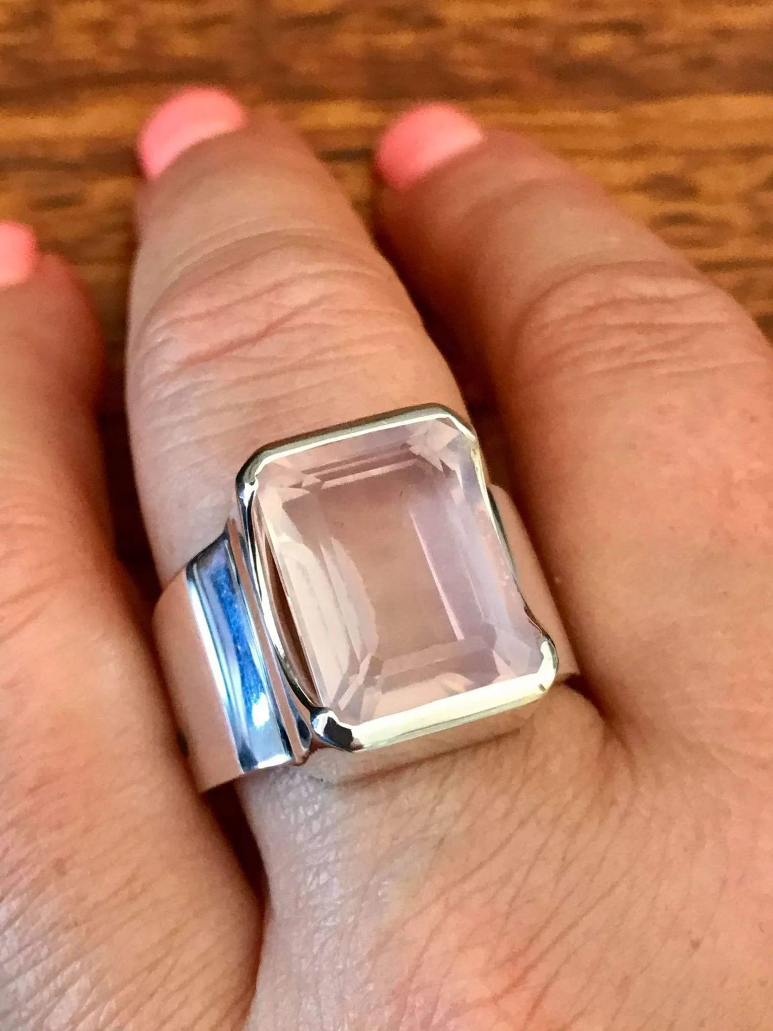 Bold Rose Quartz Ring