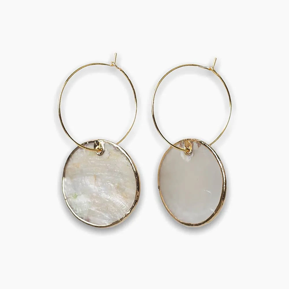 Capiz Shell Circle Earrings