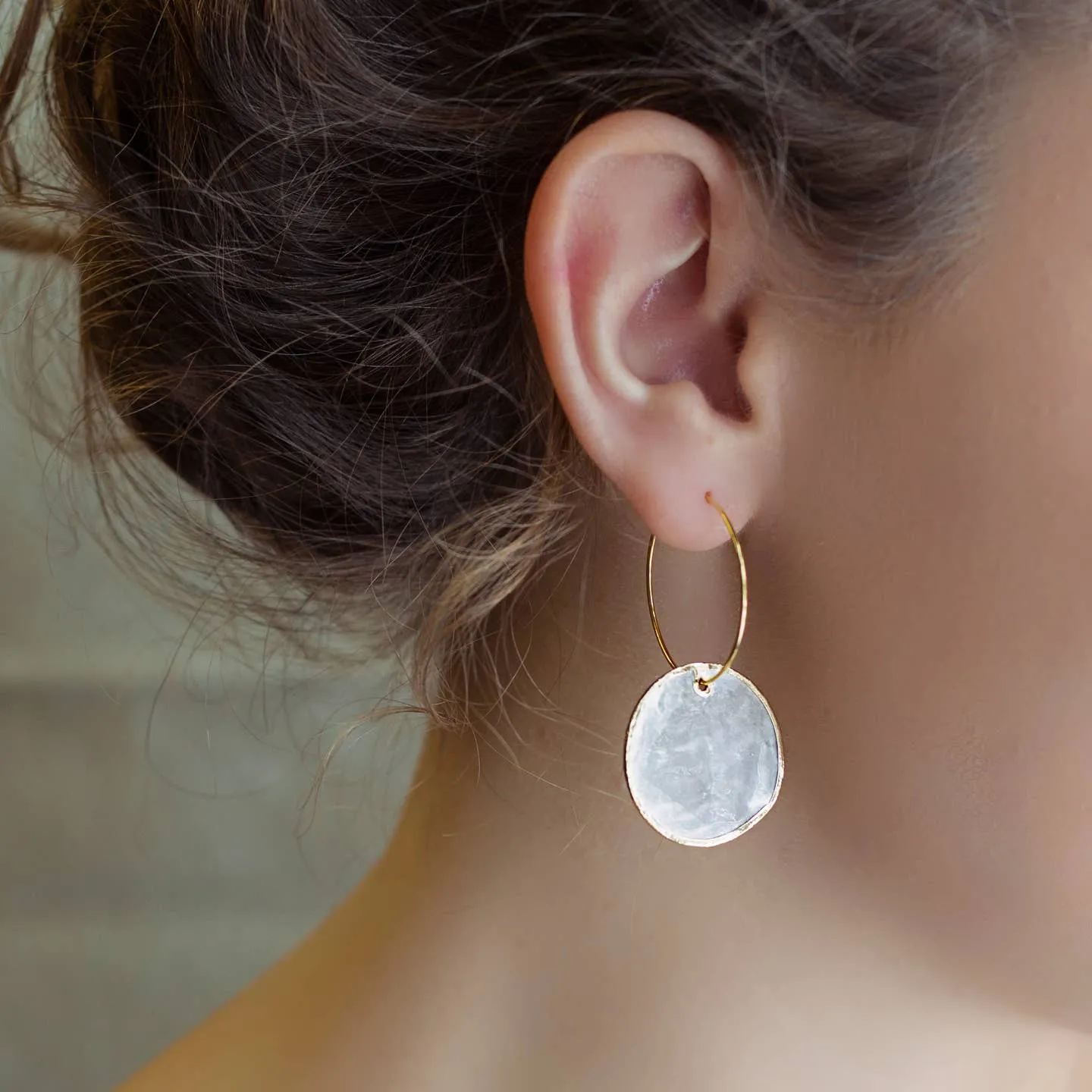 Capiz Shell Circle Earrings