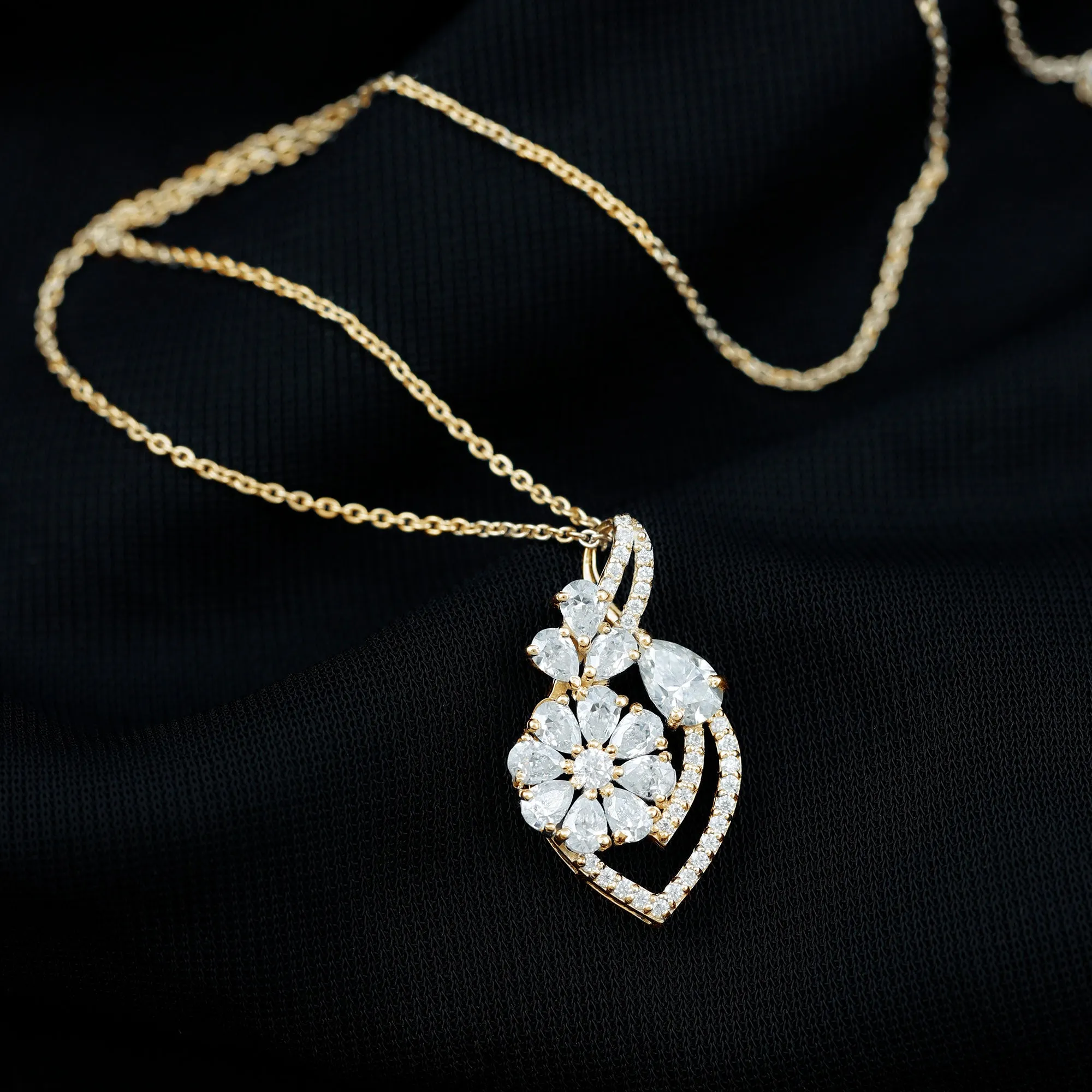 Certified Moissanite Cocktail Infinity Pendant