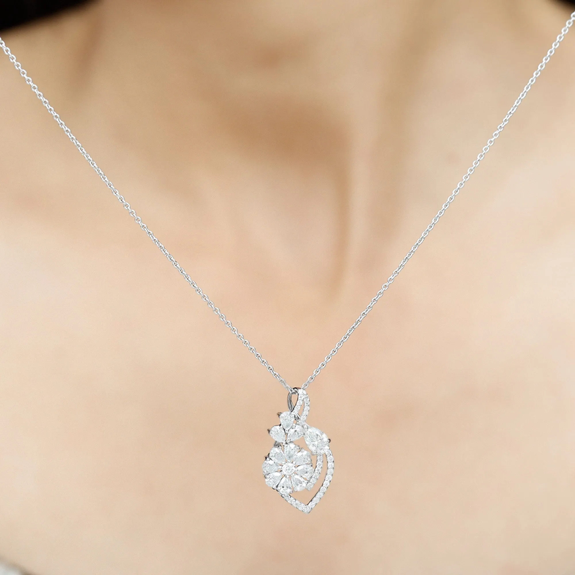 Certified Moissanite Cocktail Infinity Pendant