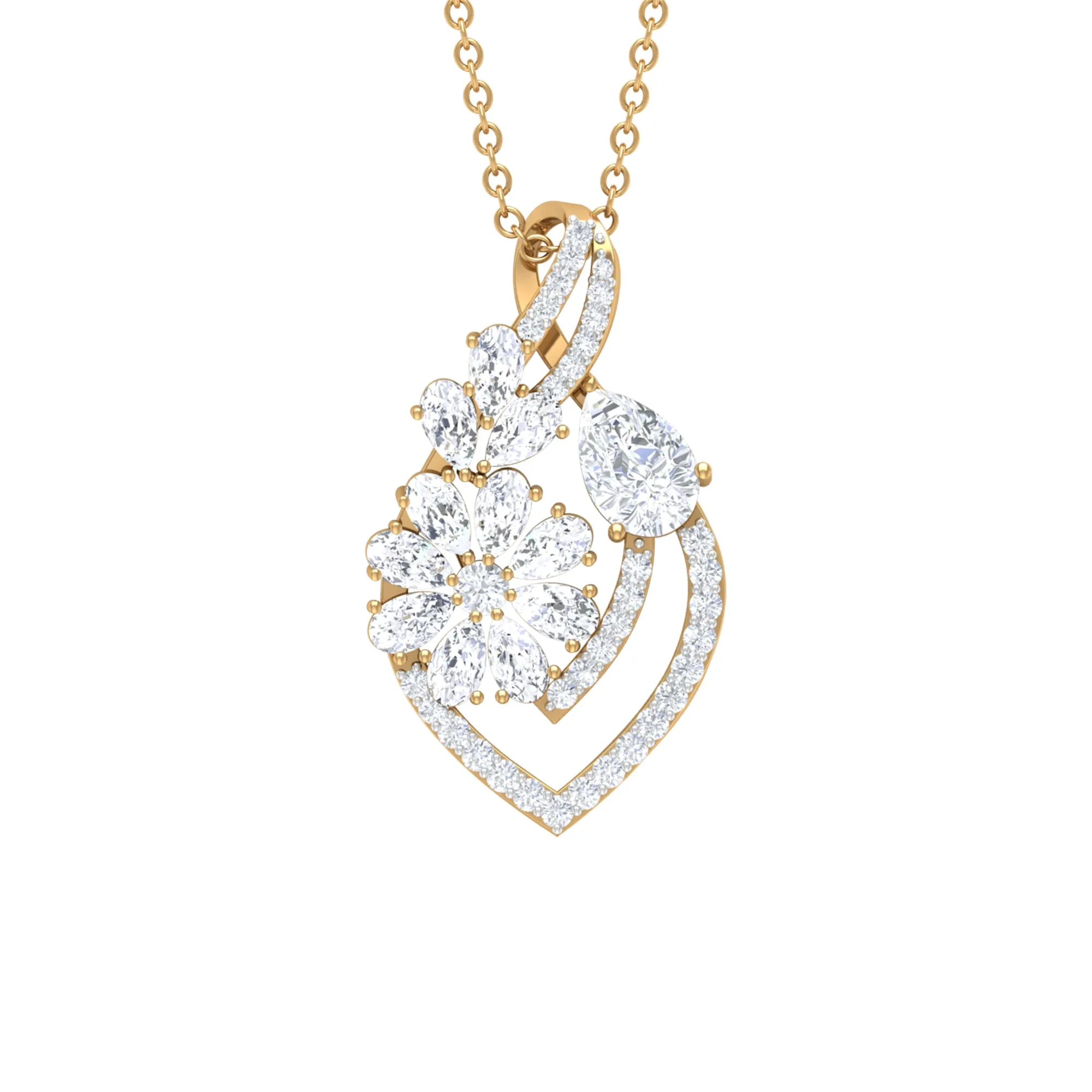 Certified Moissanite Cocktail Infinity Pendant