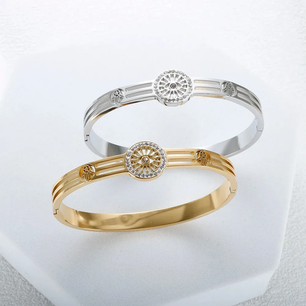 Classic Palm Bangle Bracelets Unique Eyes Zircon Bangles Jewelry Gifts