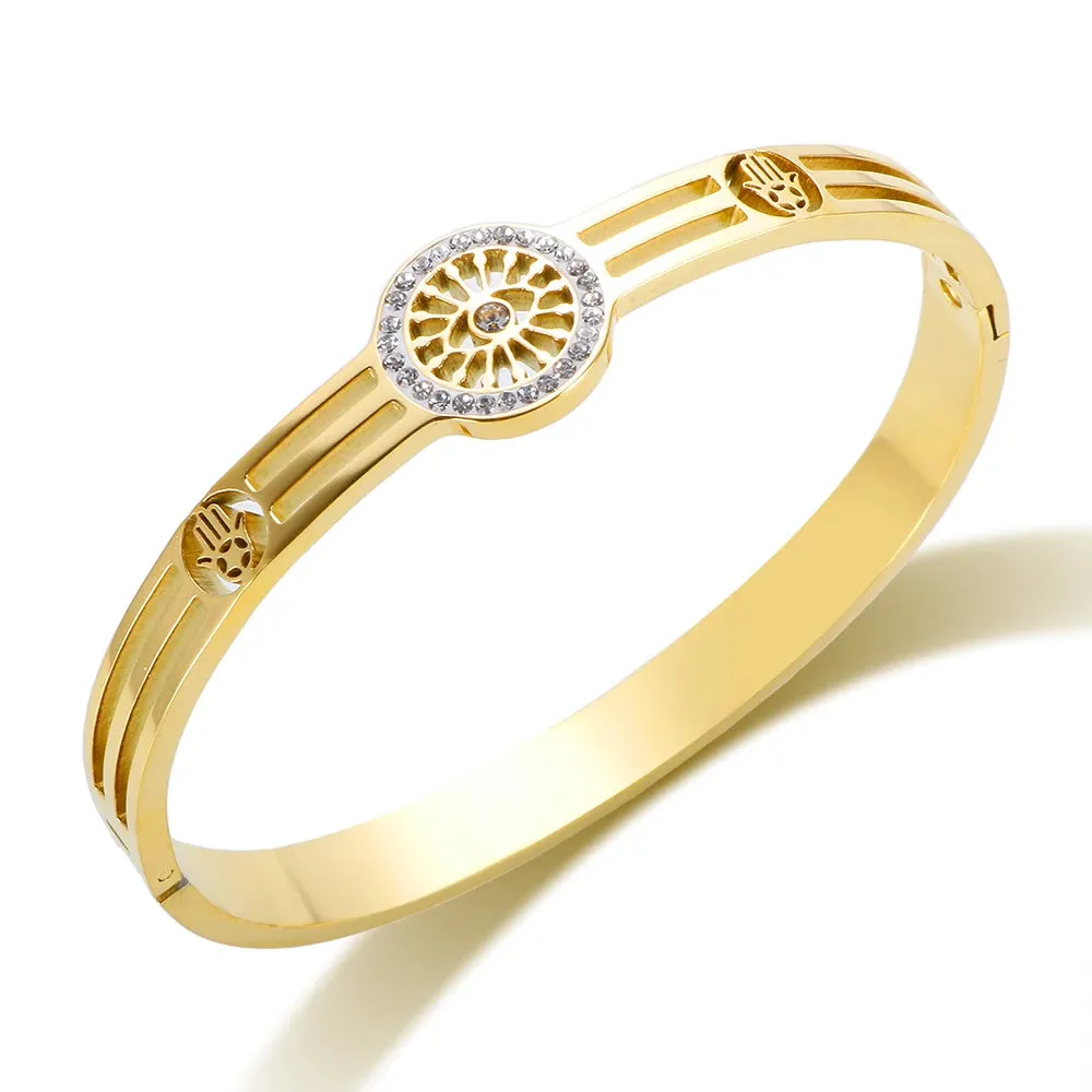 Classic Palm Bangle Bracelets Unique Eyes Zircon Bangles Jewelry Gifts