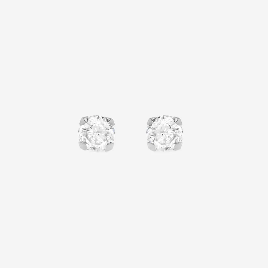 Classic Sparkle - 4mm Earrings | 9ct White Gold