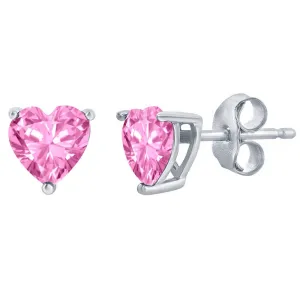 Classic Women's Earrings - Silver 6mm Rose "October" Heart Perciosa Crystal | D-8426