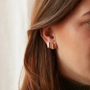 Cuboid Stud Earrings - Sterling Silver