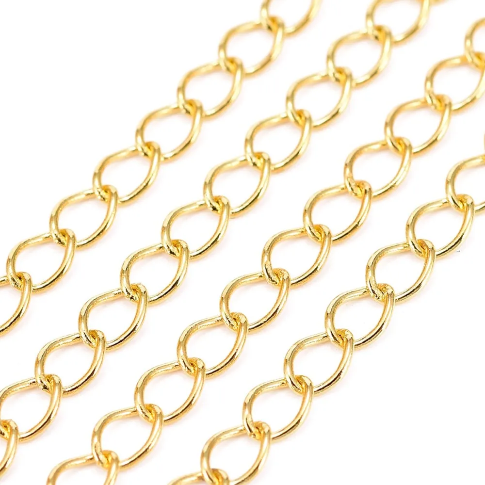 Curb Chain w. Soldered Links (10m) - Gold