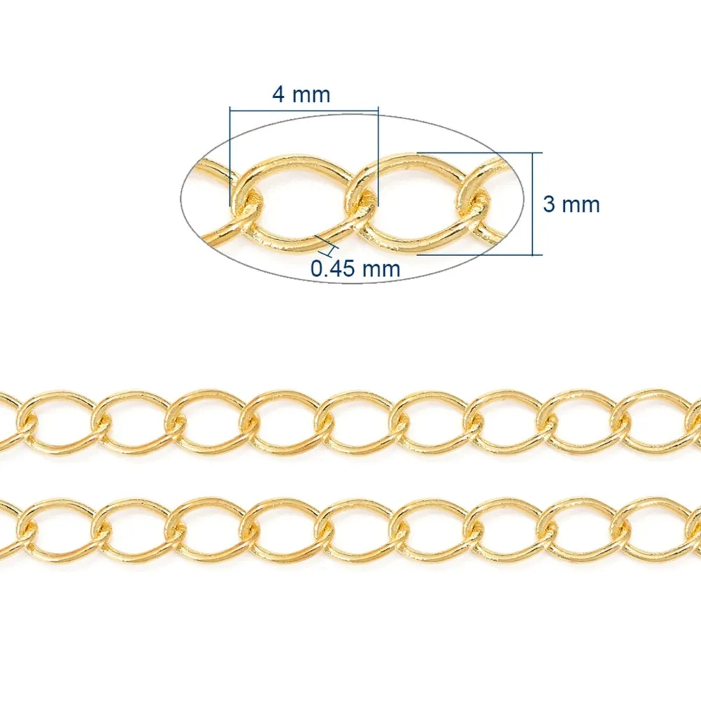 Curb Chain w. Soldered Links (10m) - Gold