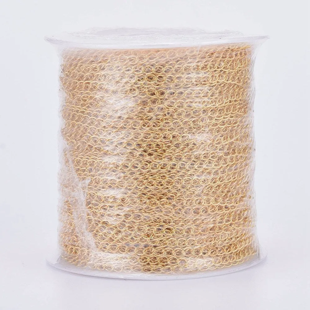 Curb Chain w. Soldered Links (1m) - Gold