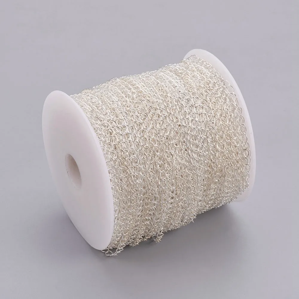 Curb Chain w. Soldered Links (1m) - Silver