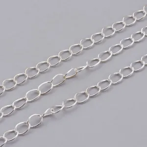 Curb Chain w. Soldered Links (1m) - Silver