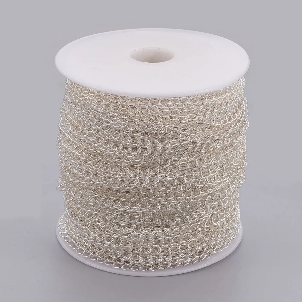 Curb Chain w. Soldered Links (1m) - Silver