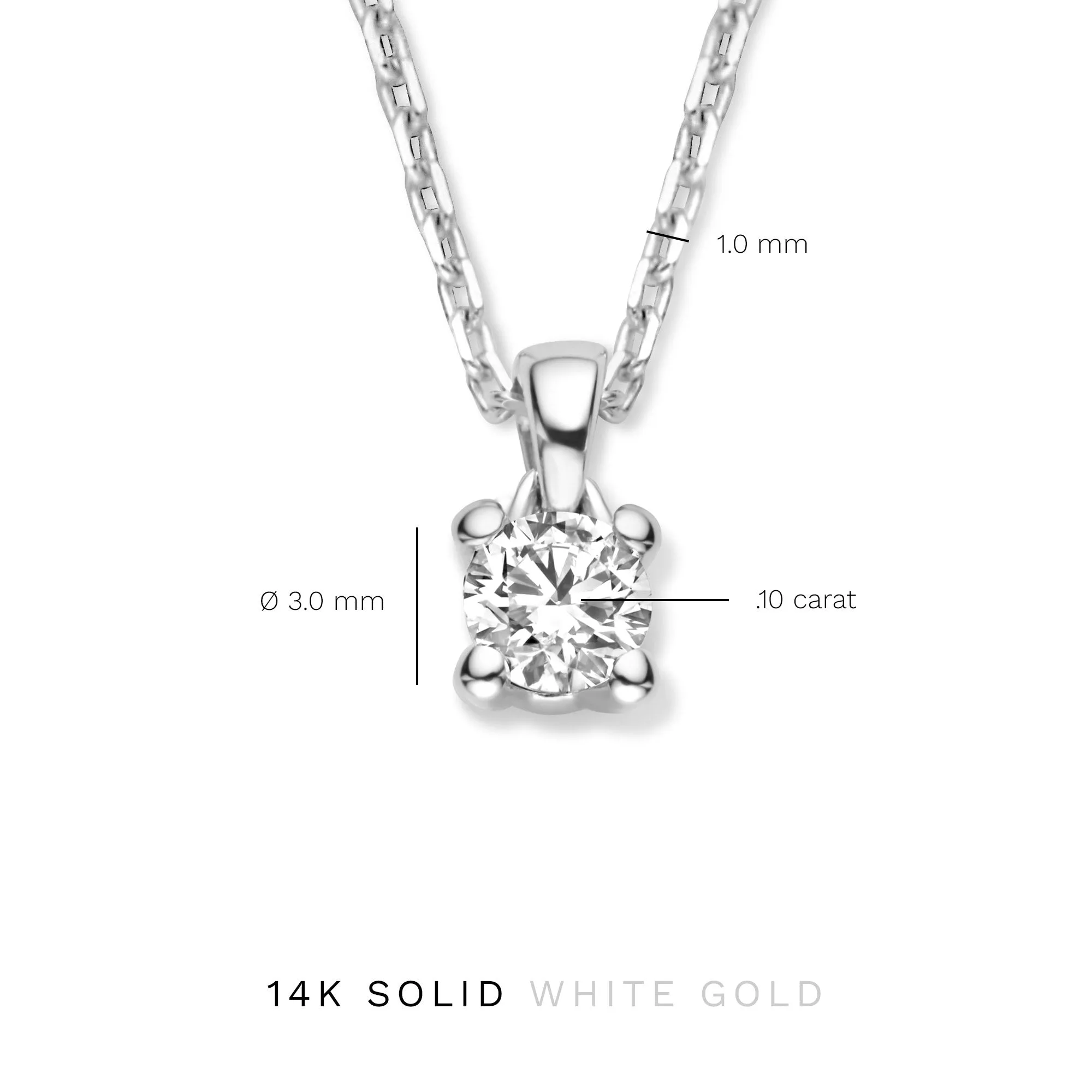 De la Paix Christine 14 karat white gold necklace with diamond 0.10 carat
