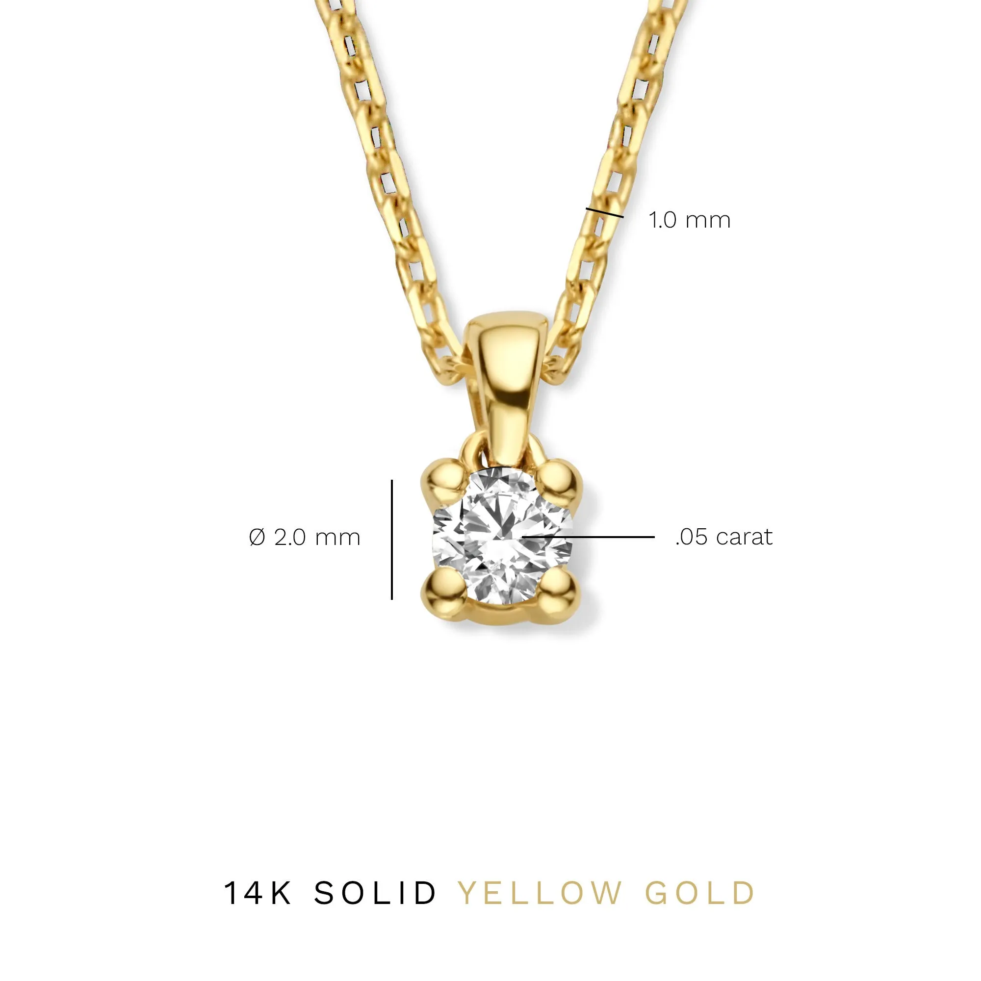 De la Paix Céline 14 karat gold necklace with diamond 0.05 carat