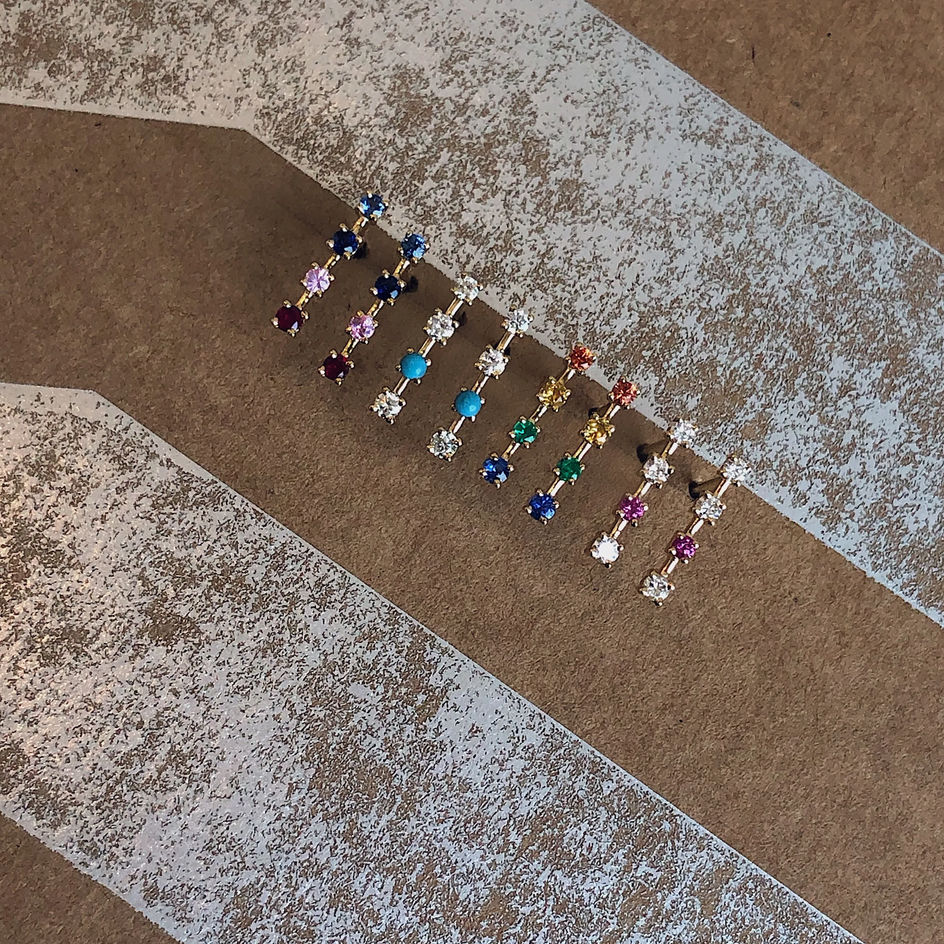Diamond & Pink Sapphire Sparkling Sugar Stud Earring