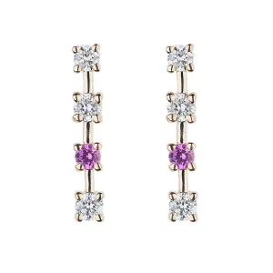 Diamond & Pink Sapphire Sparkling Sugar Stud Earring