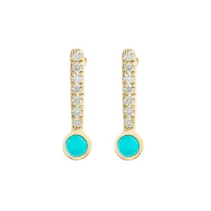 Diamond and Turquoise Sticks & Stones Stud Earring