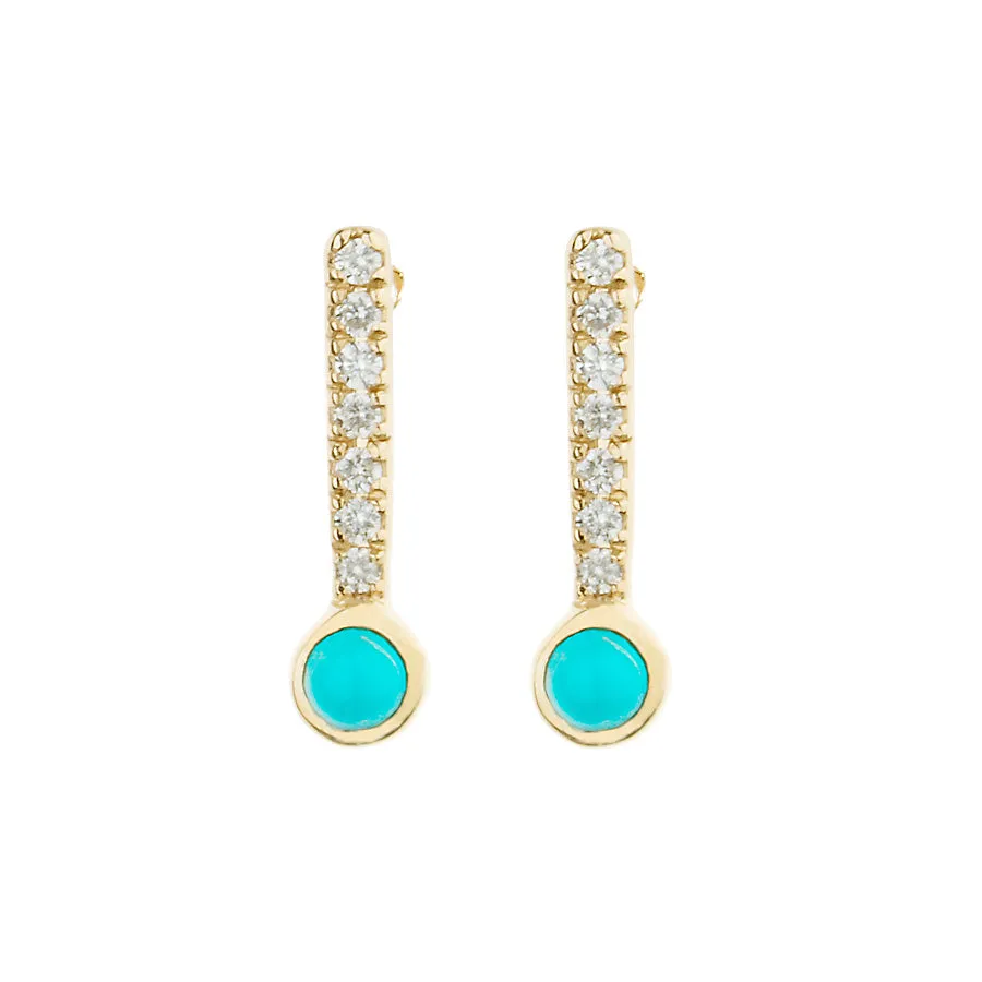 Diamond and Turquoise Sticks & Stones Stud Earring