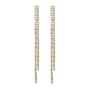 Diamond Bar Dangle Earrings