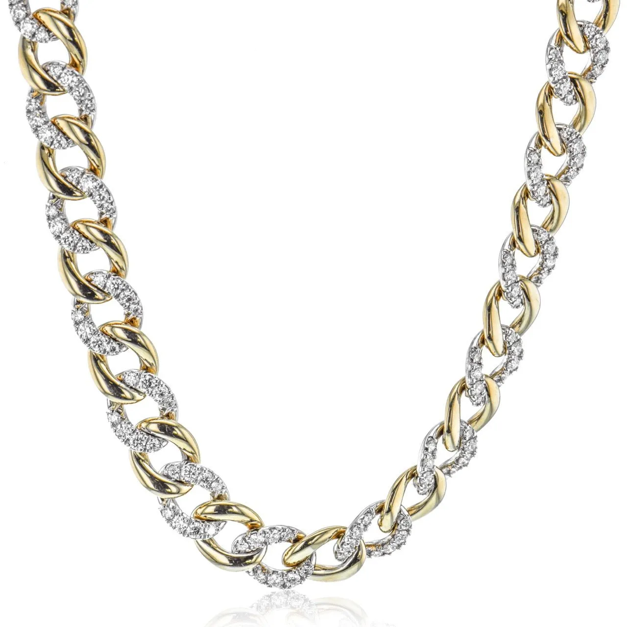 Diamond Bold Link Choker Necklace - 2.50ct