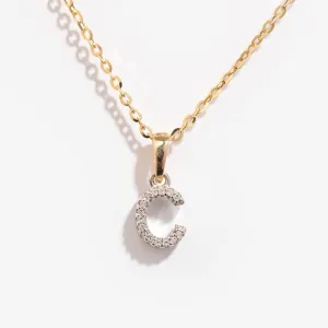 Diamond - C - Necklace | 9ct Gold