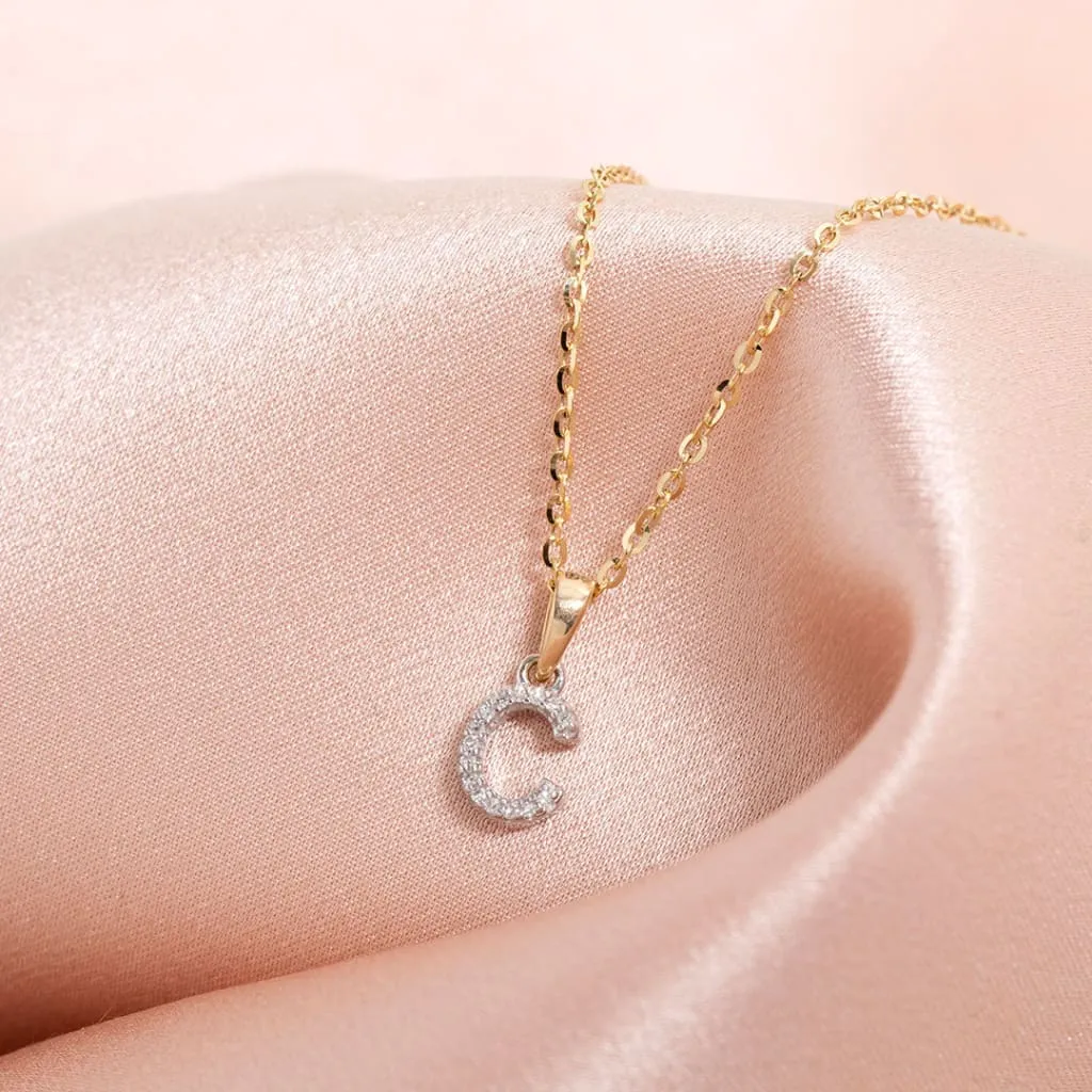 Diamond - C - Necklace | 9ct Gold