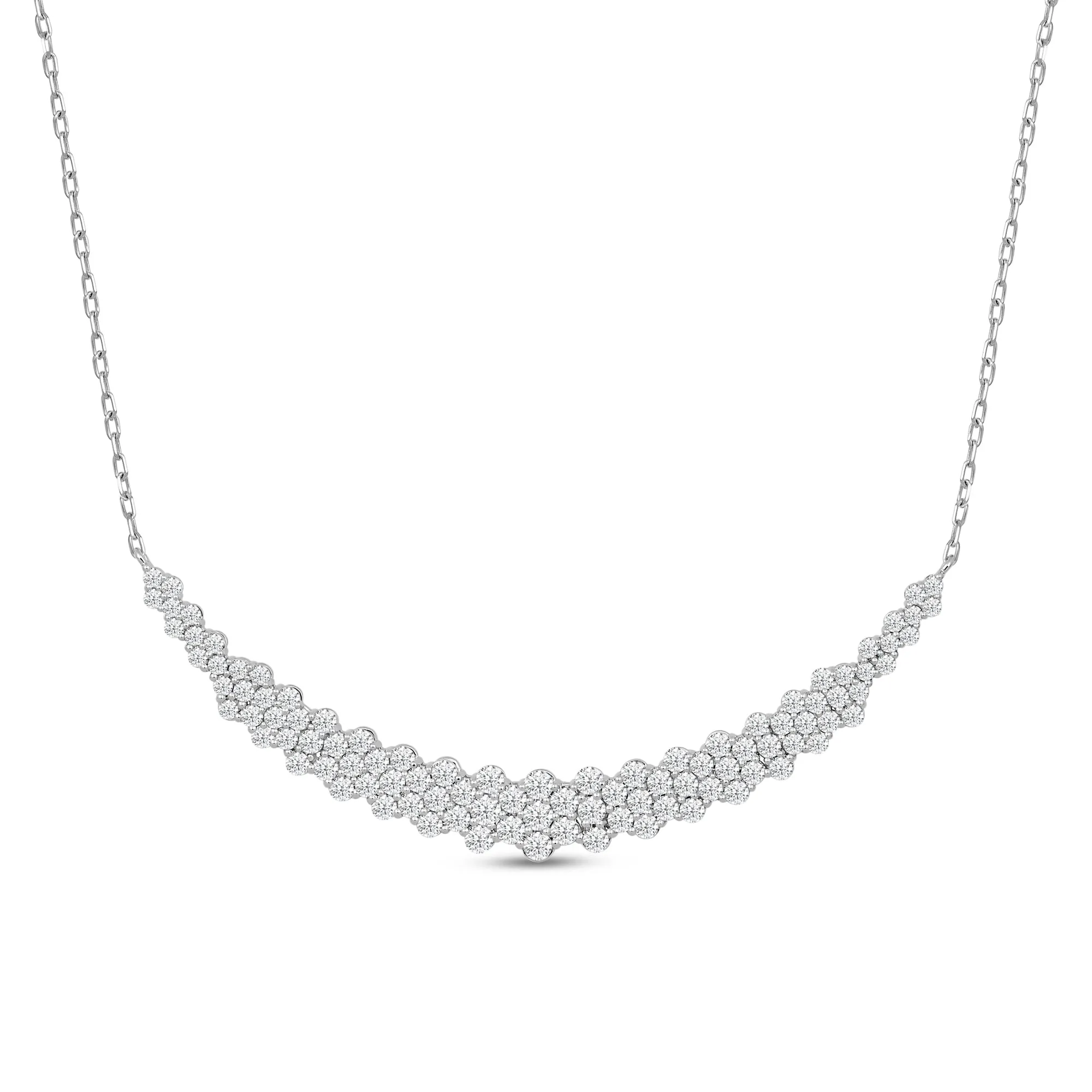 Diamond Cluster Mat Necklace
