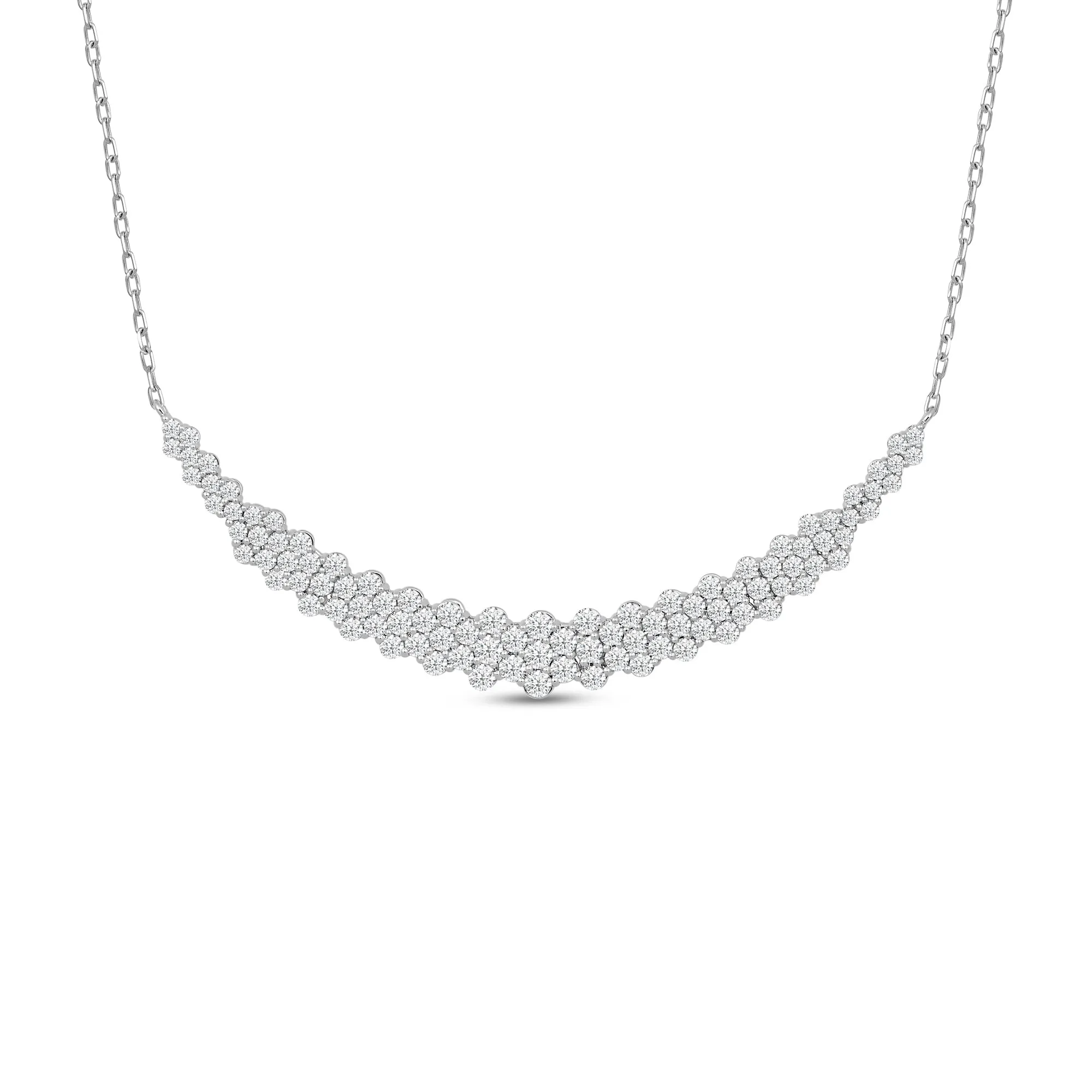 Diamond Cluster Mat Necklace