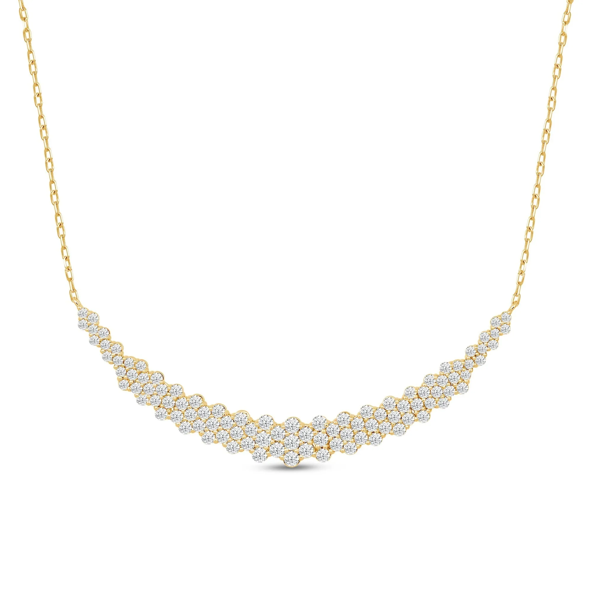 Diamond Cluster Mat Necklace
