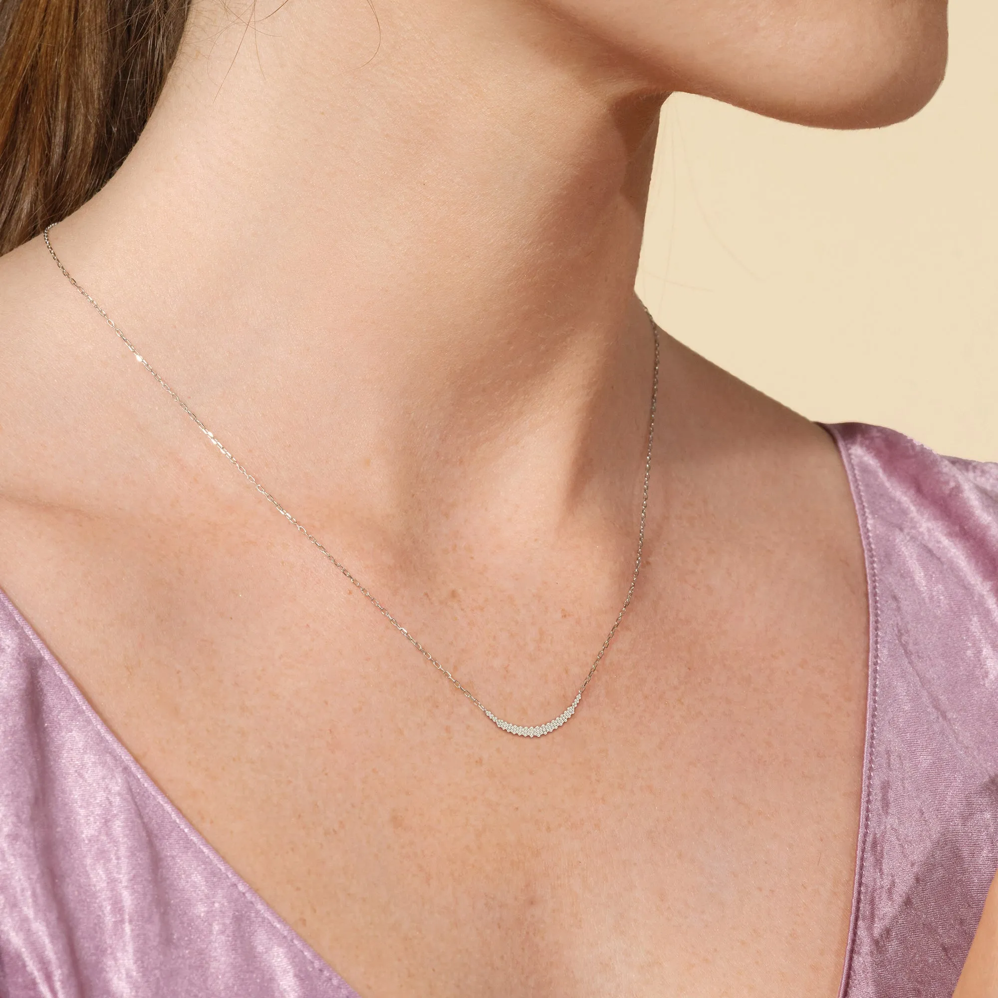 Diamond Cluster Mat Necklace