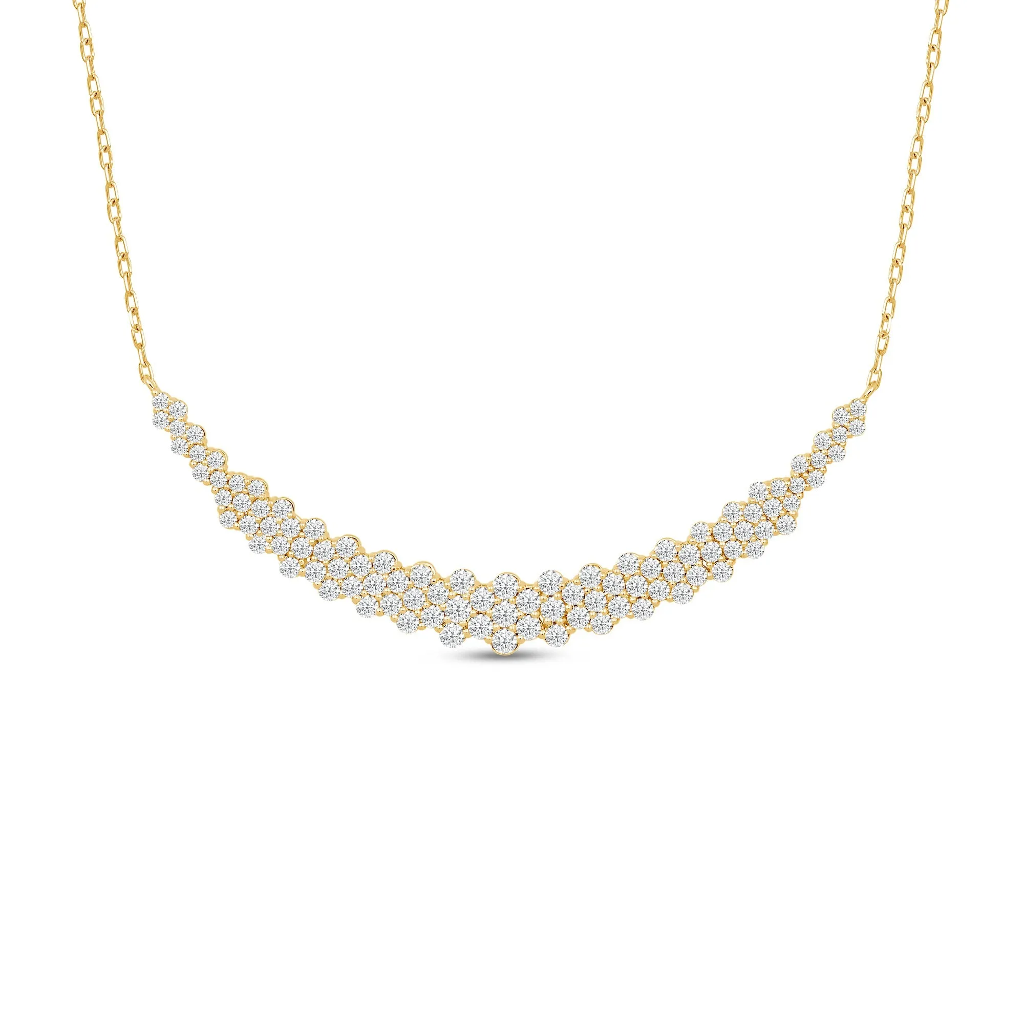 Diamond Cluster Mat Necklace