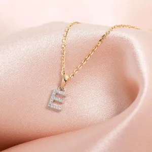Diamond - E - Necklace | 9ct Gold