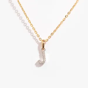 Diamond - J - Necklace | 9ct Gold