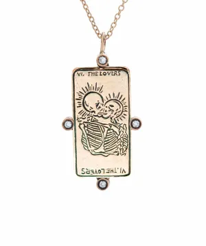 Diamond The Lovers II. Tarot Card Necklace