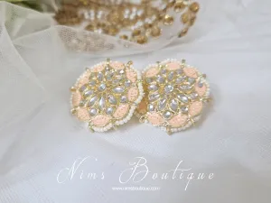 Divya Light Peach Meenakari Stud Earrings
