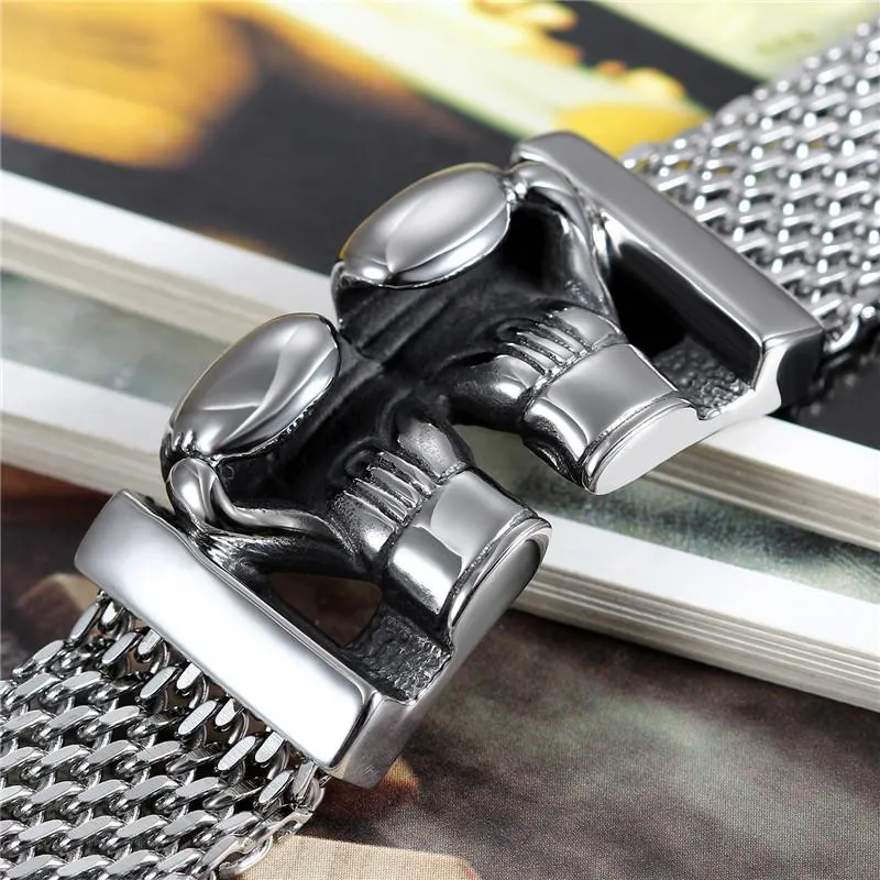 Double Gloves Men Stainless Steel Bracelet
