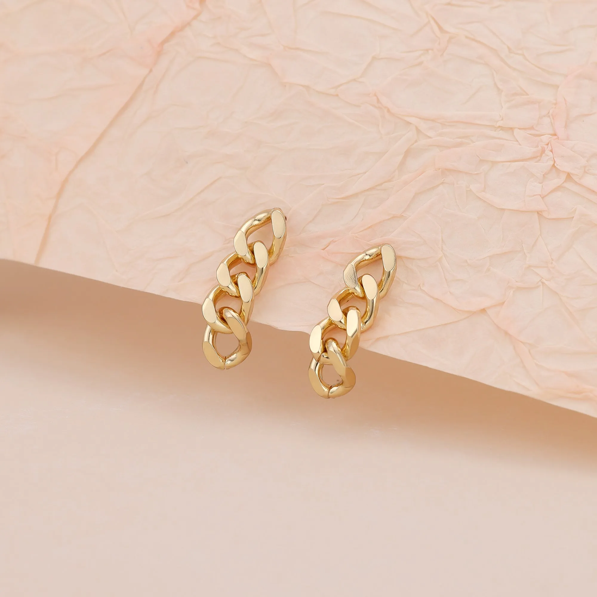 E139 dainty chain link dangle earrings