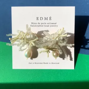 Edmé Beads Elegant White Pearl Bead Earrings