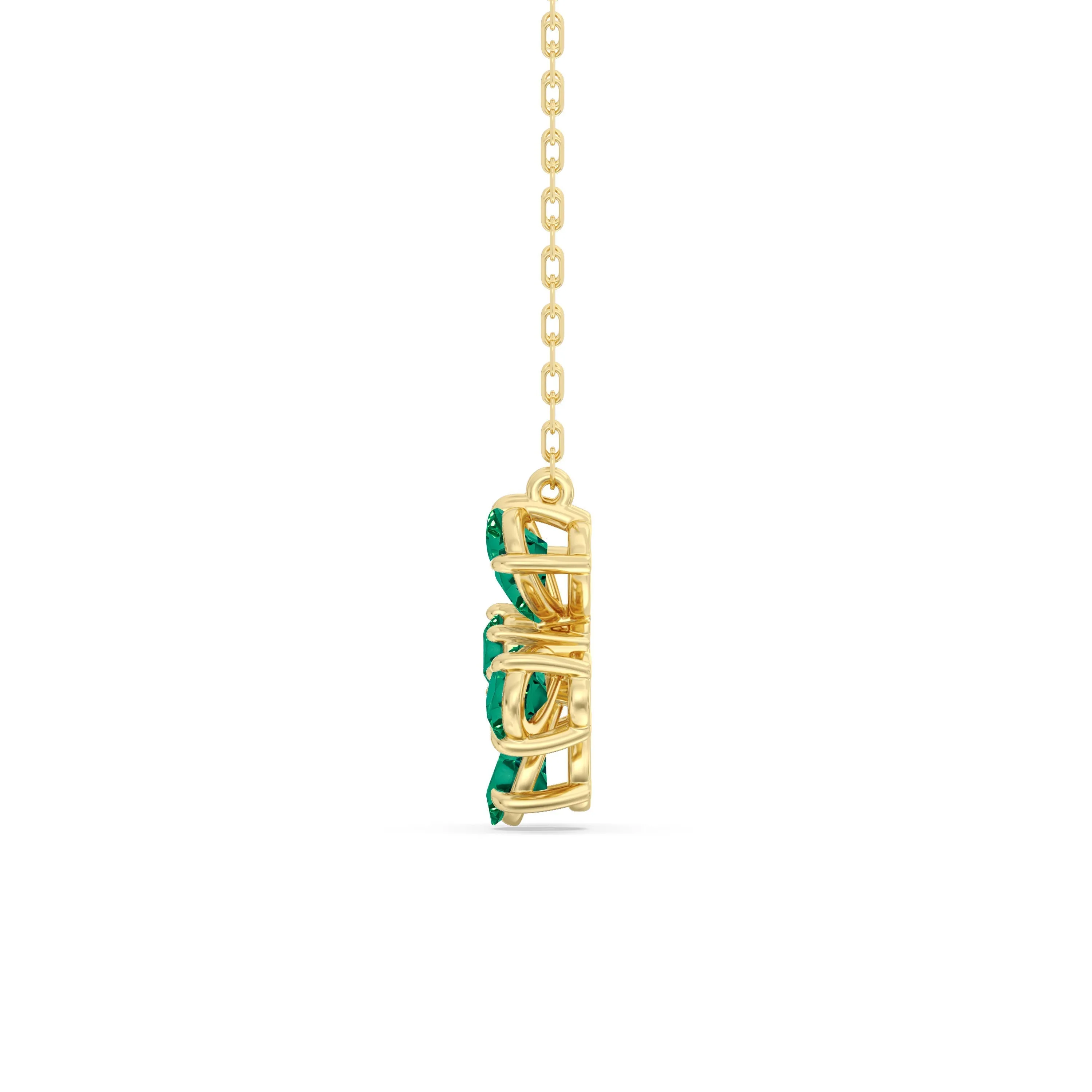 Emerald and Diamond Daisy Necklace