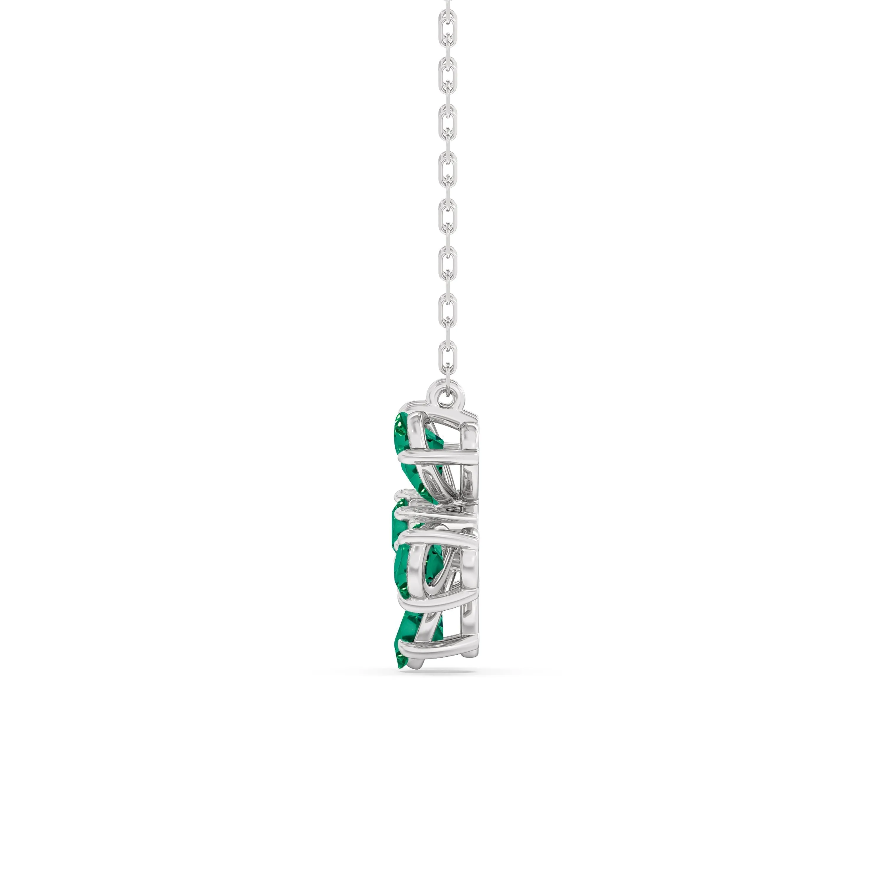 Emerald and Diamond Daisy Necklace