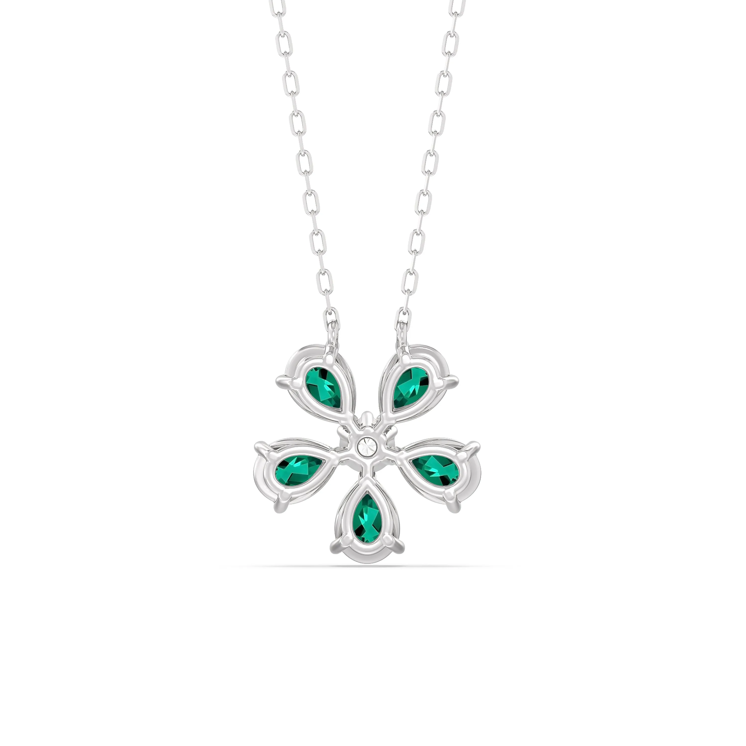 Emerald and Diamond Daisy Necklace