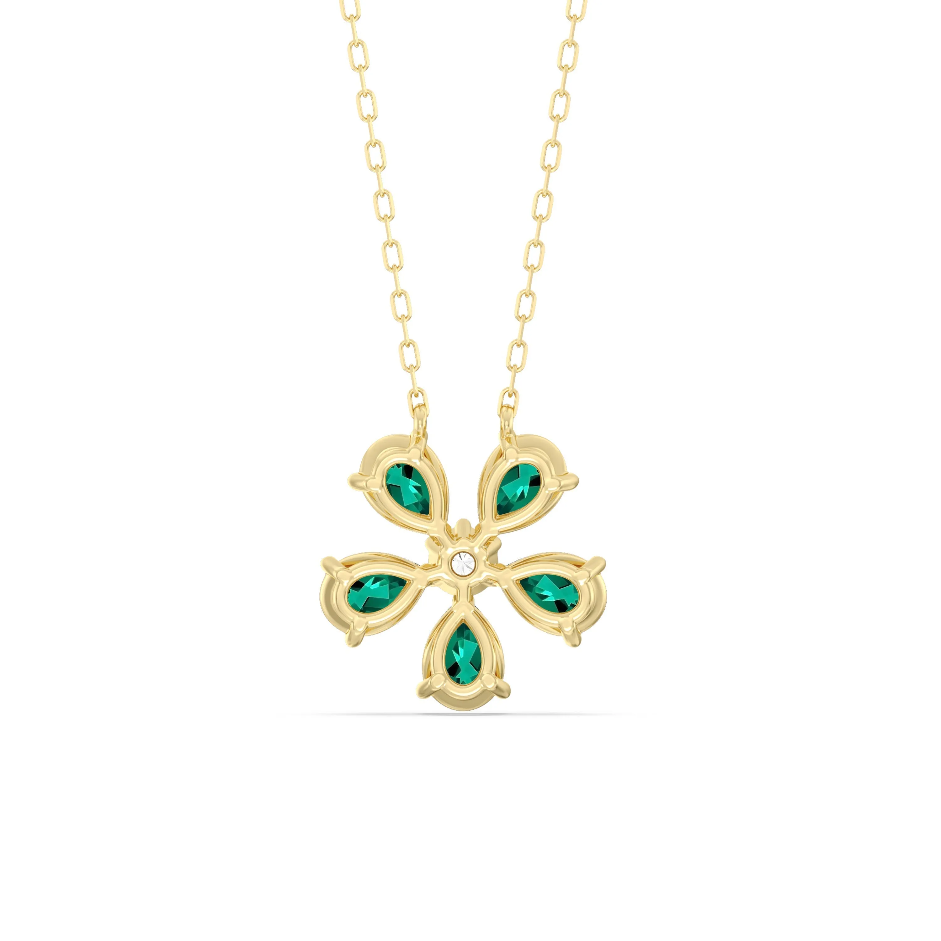 Emerald and Diamond Daisy Necklace