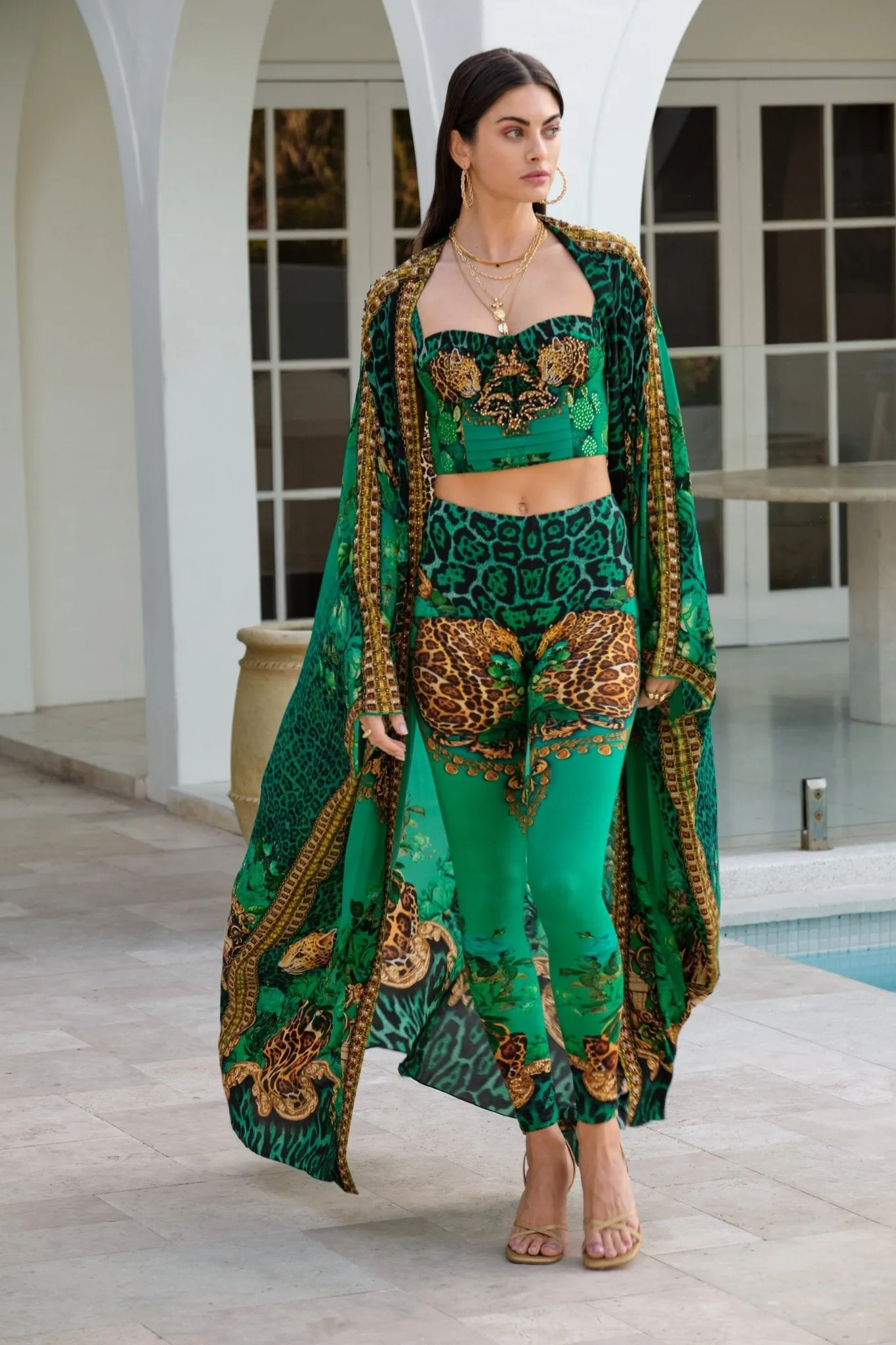 EMERALD LEOPARDESS BUSTIER TOP