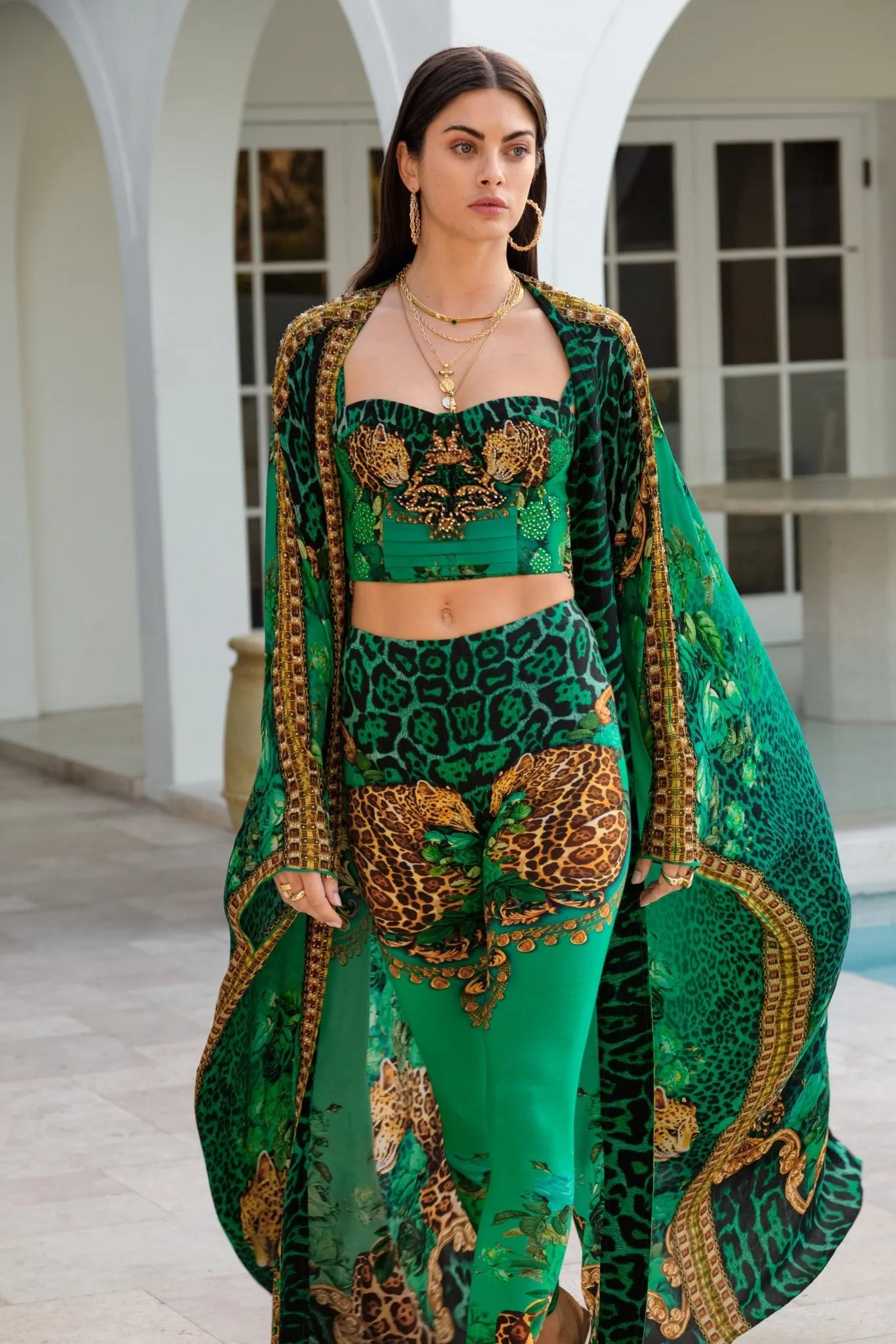 EMERALD LEOPARDESS BUSTIER TOP