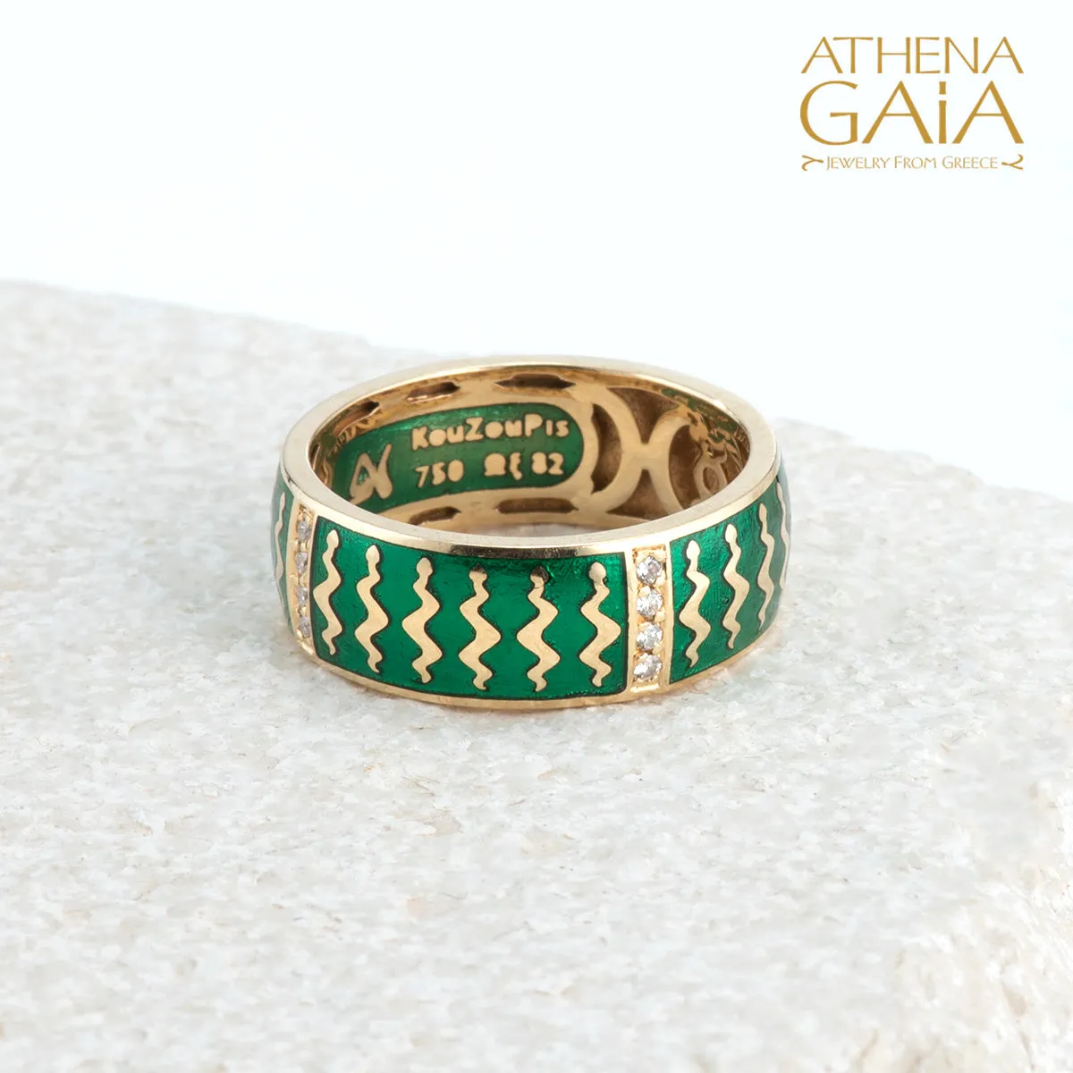 Eternal Snakes Enamel Band Ring