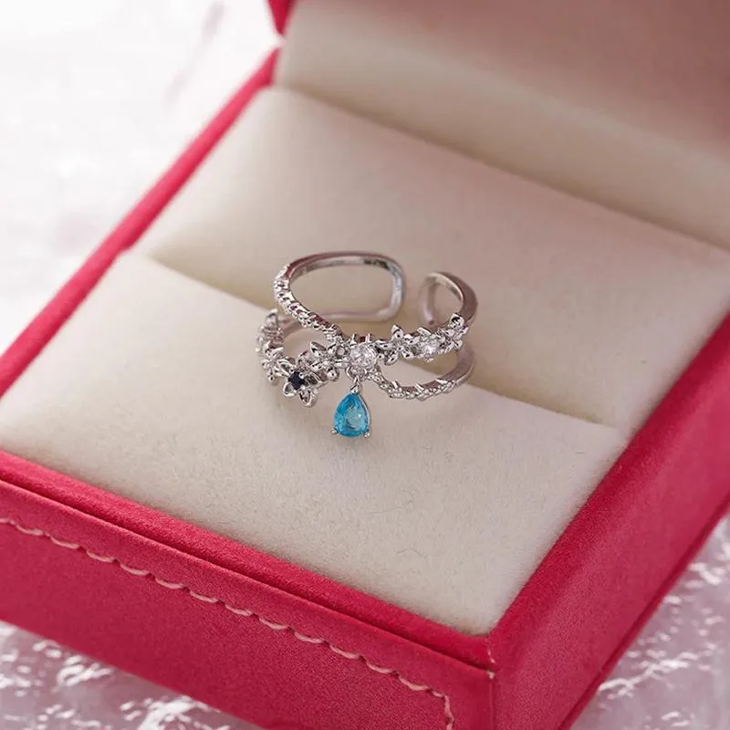 Exquisite Micro-Inlaid Floral Rhinestone Rings