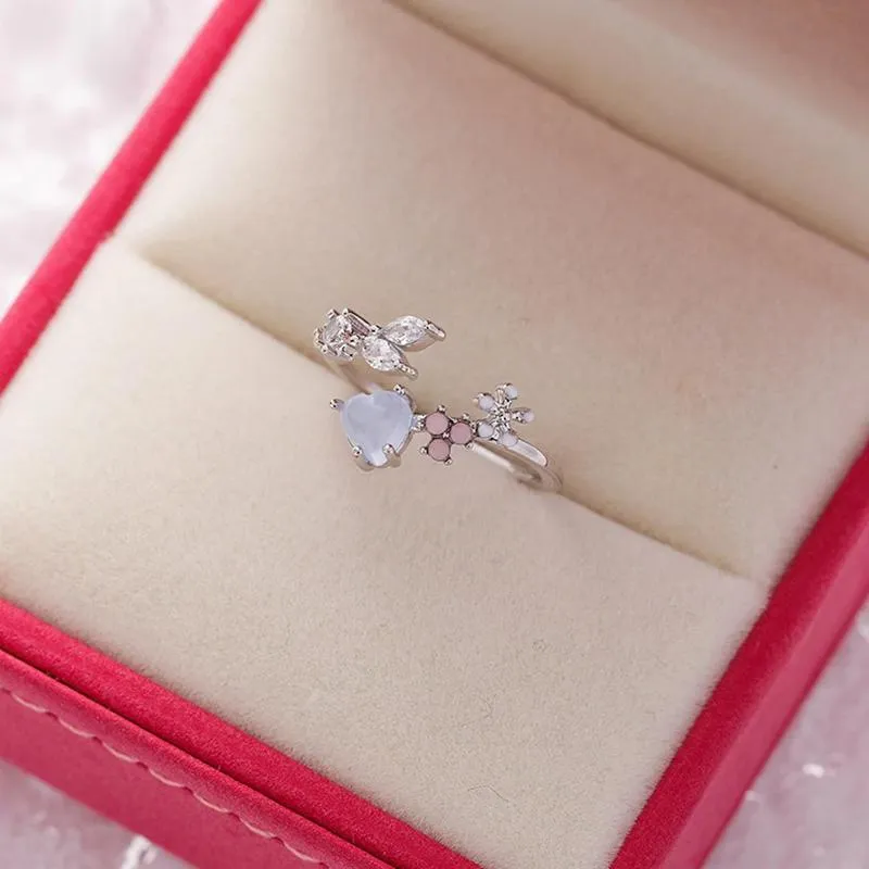 Exquisite Micro-Inlaid Floral Rhinestone Rings