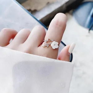 Exquisite Micro-Inlaid Floral Rhinestone Rings