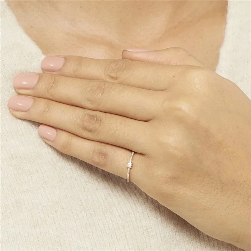 Exquisite Zircon Crystal Sterling Silver Wedding Engagement Ring